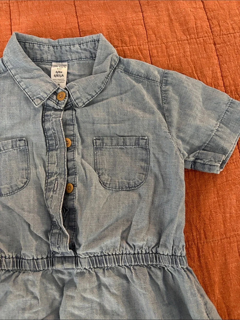 Carter's Light Blue Denim Shirt Dress